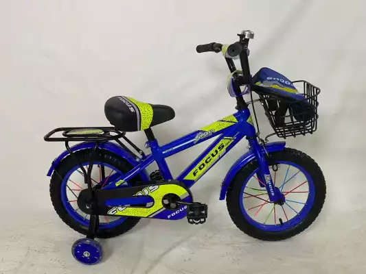 Детский городской велосипед Focus W14, зелено-синий